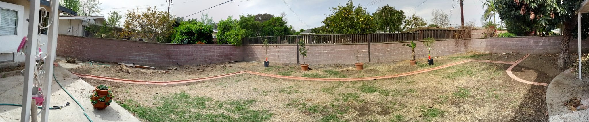 New irrigation and brick lawn edging ... after many...