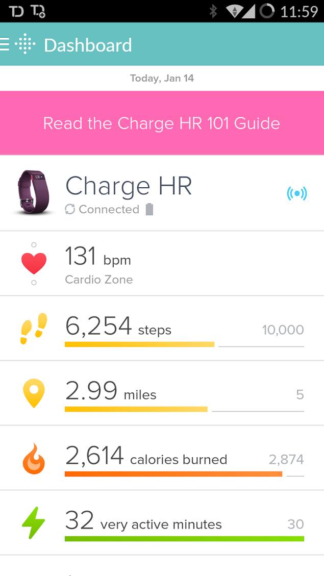 The Fitbit Charge HR is continuing to surprise me...