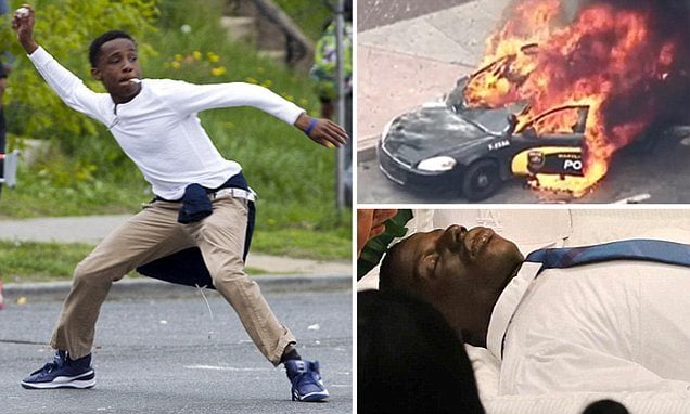 Violent clashes between erupt in Baltimore after Gray funeral