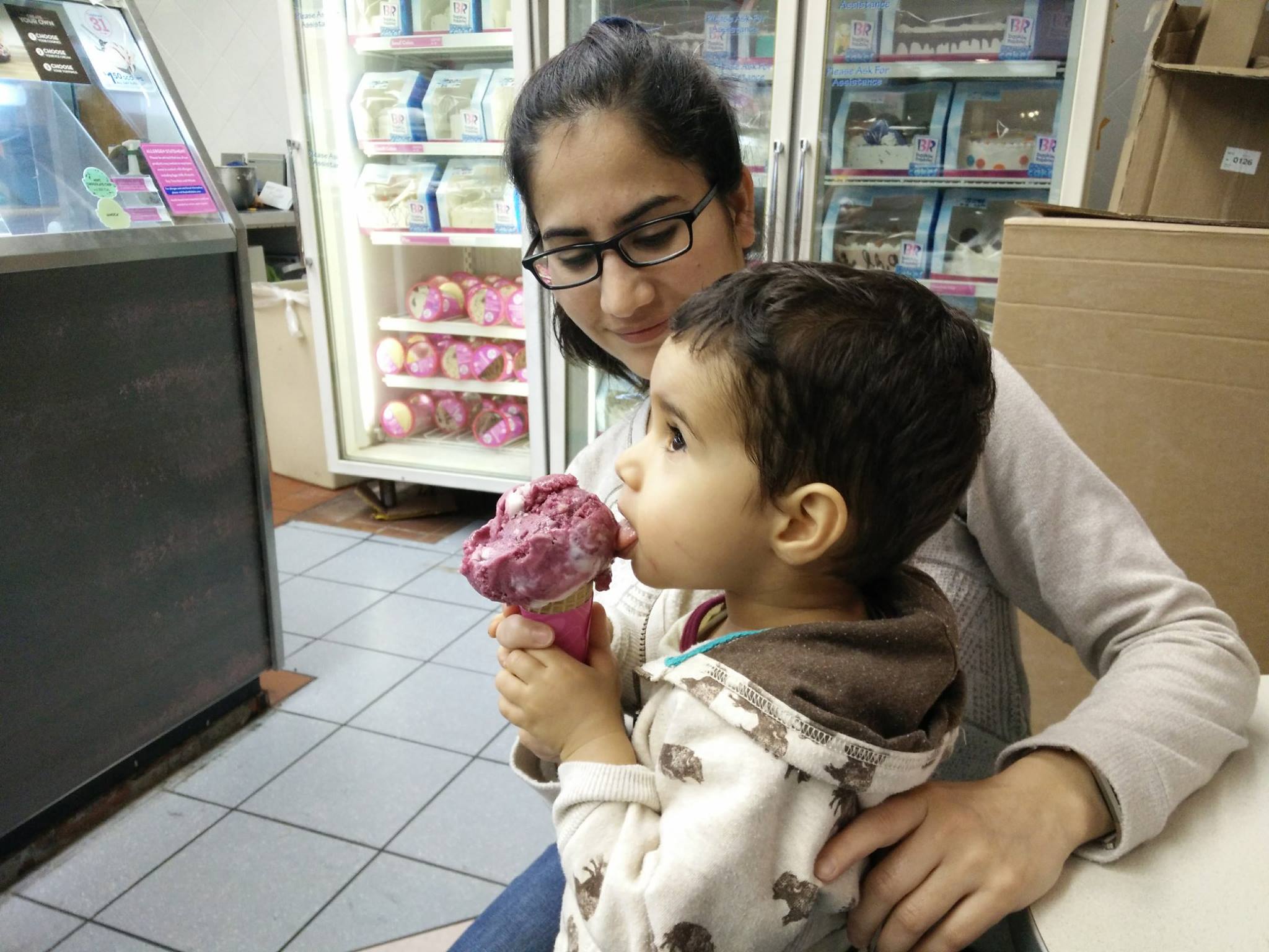 I got two scoops of ice cream .. Rushna...