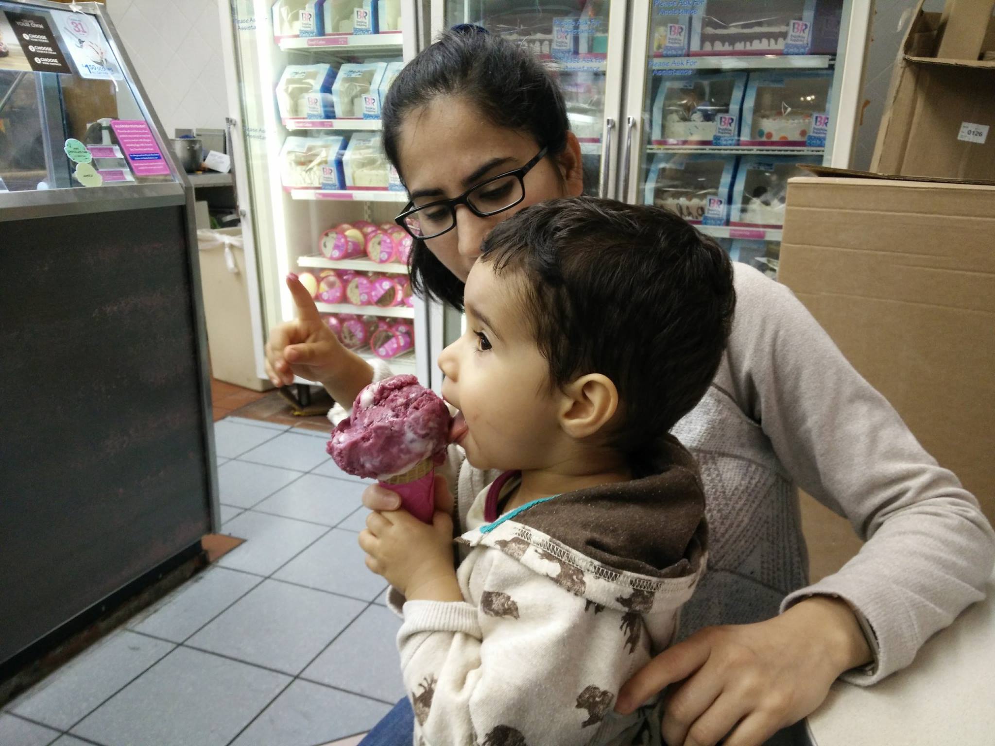 I got two scoops of ice cream .. Rushna...