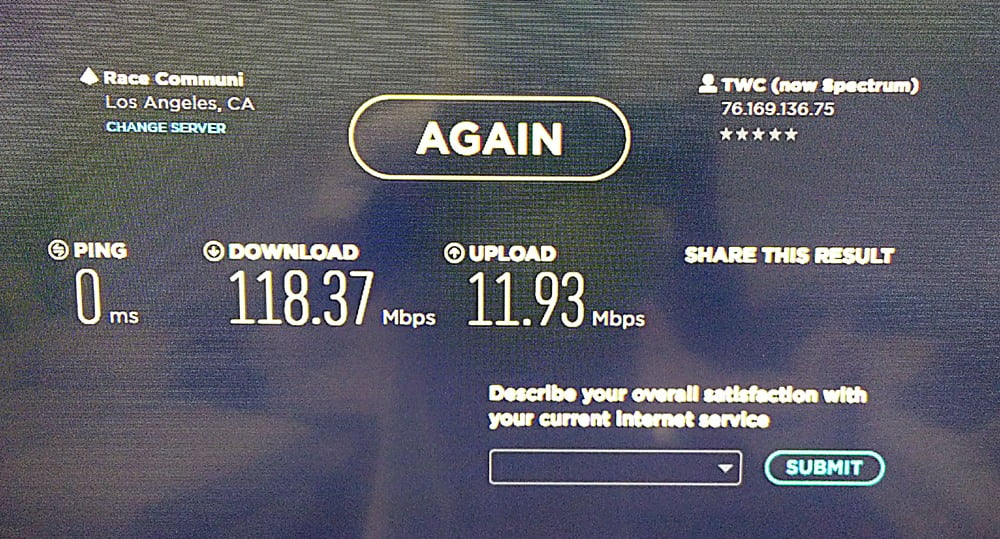 Finally did a proper speed test .. 100 mbps...