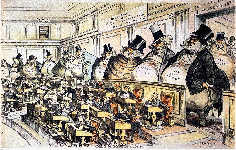 Government created monopolies for the Robber Barons of the...