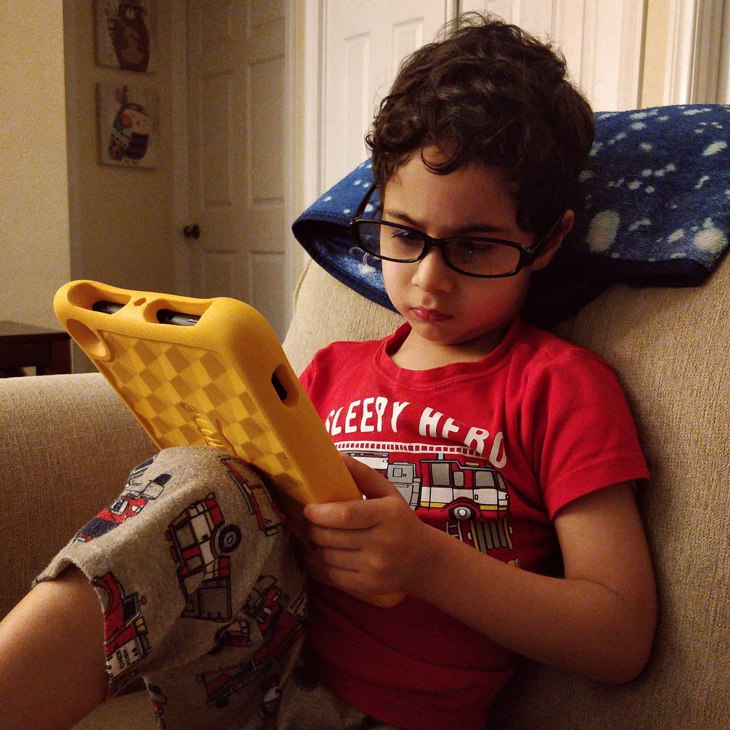 Getting Eren in the habit of wearing reading glasses...