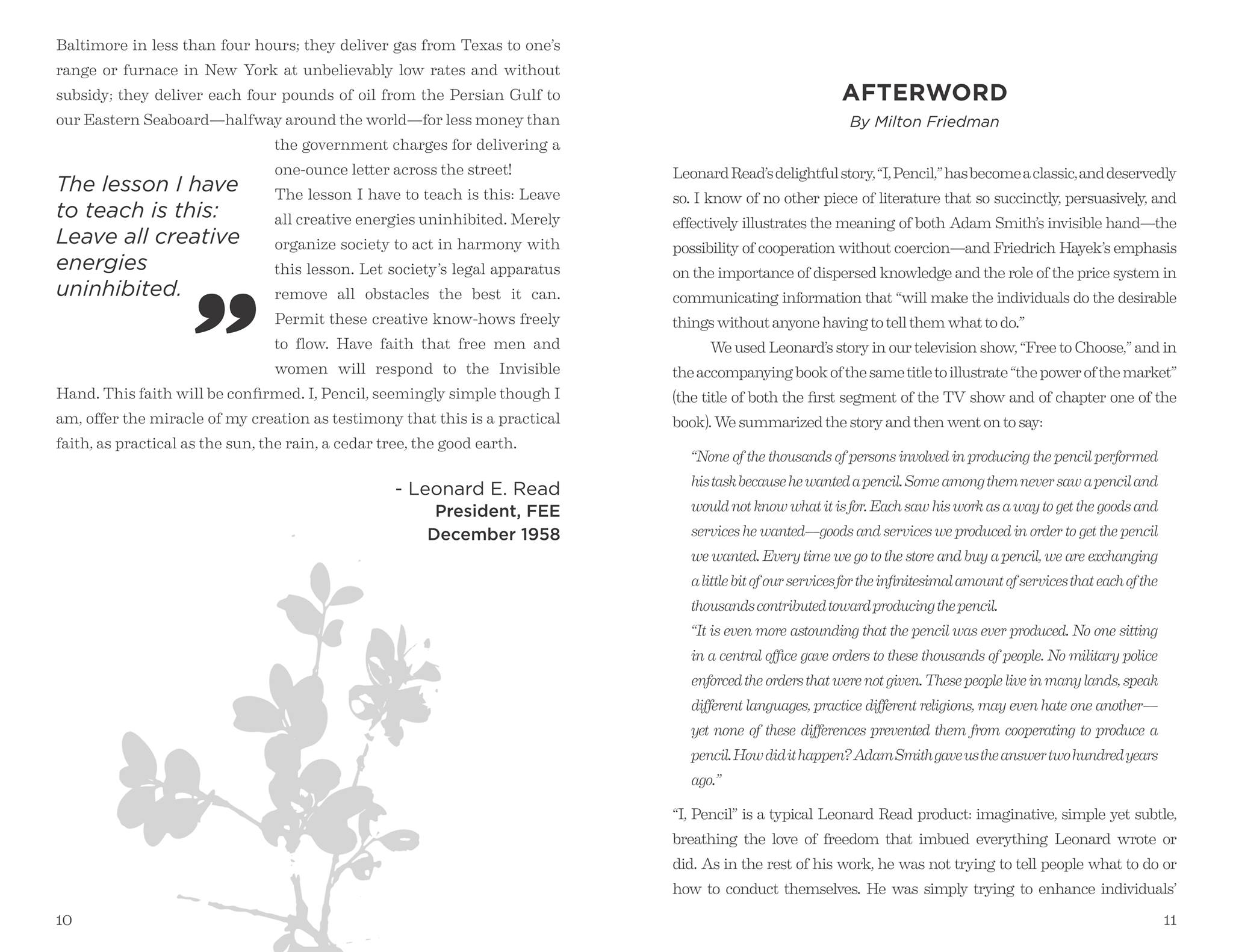 I, Pencil by Leonard E. Read