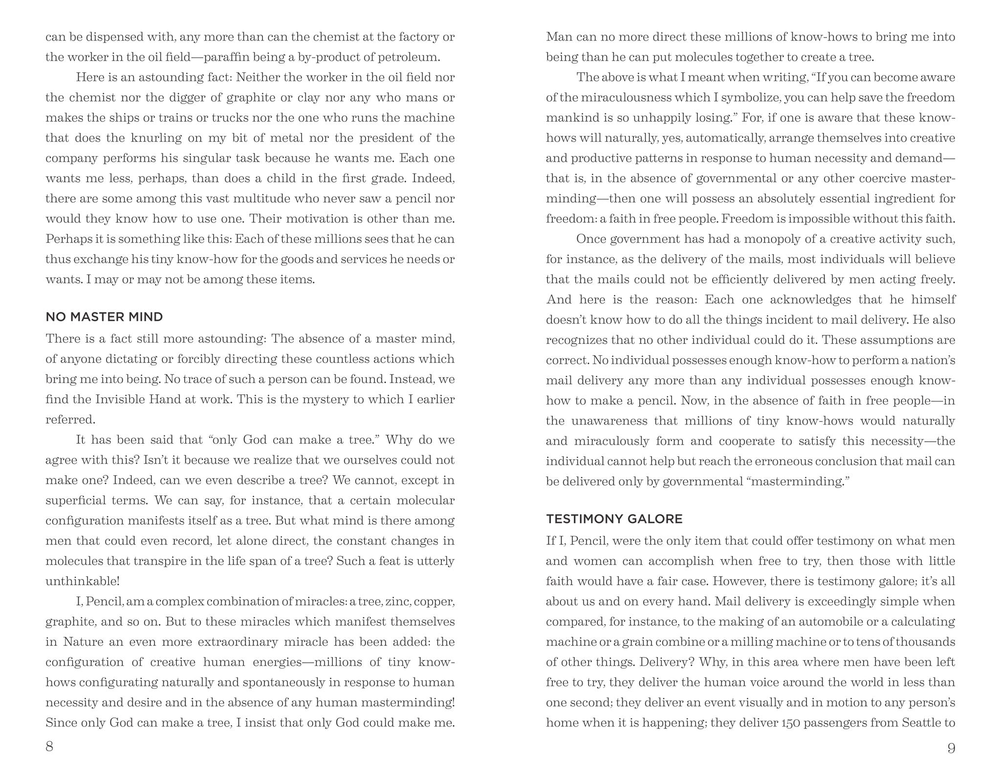 I, Pencil by Leonard E. Read