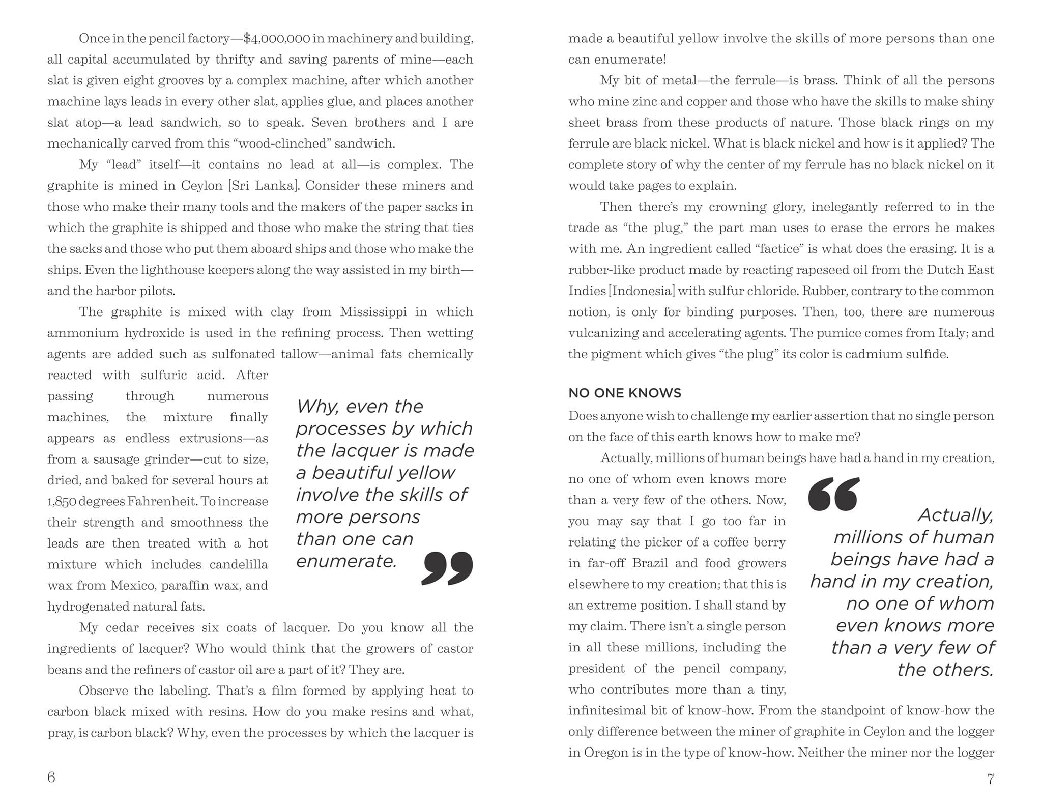 I, Pencil by Leonard E. Read