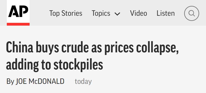 Every country should be stockpiling crude. They're never going...