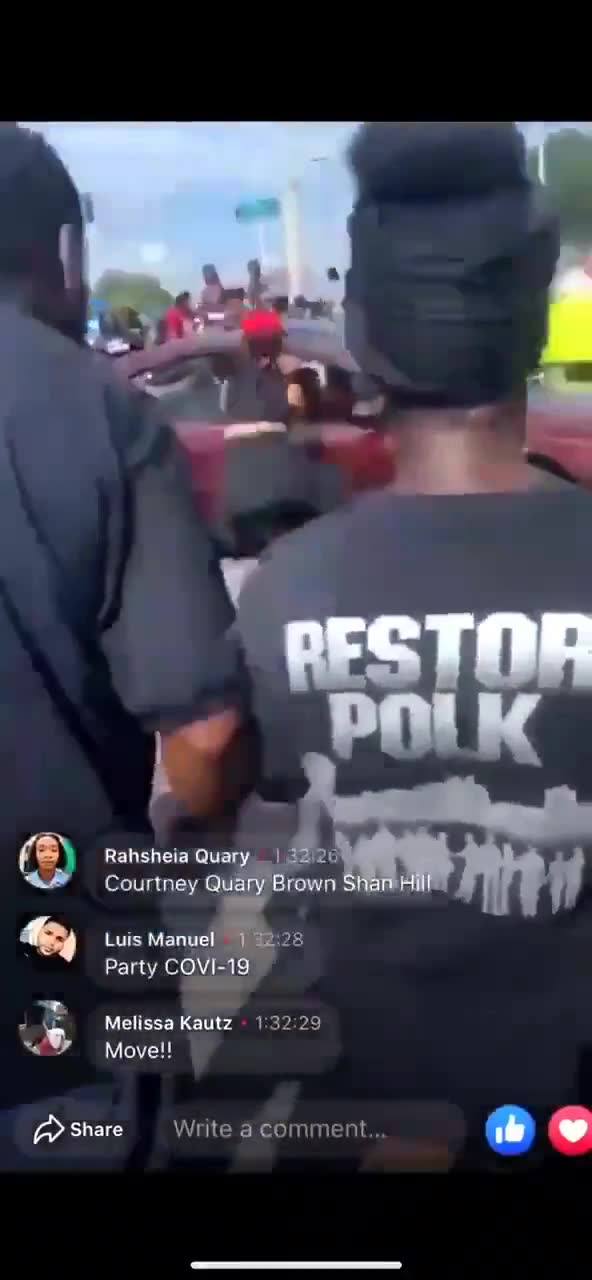 Protesters in Florida attacking people in vehicle that hit...