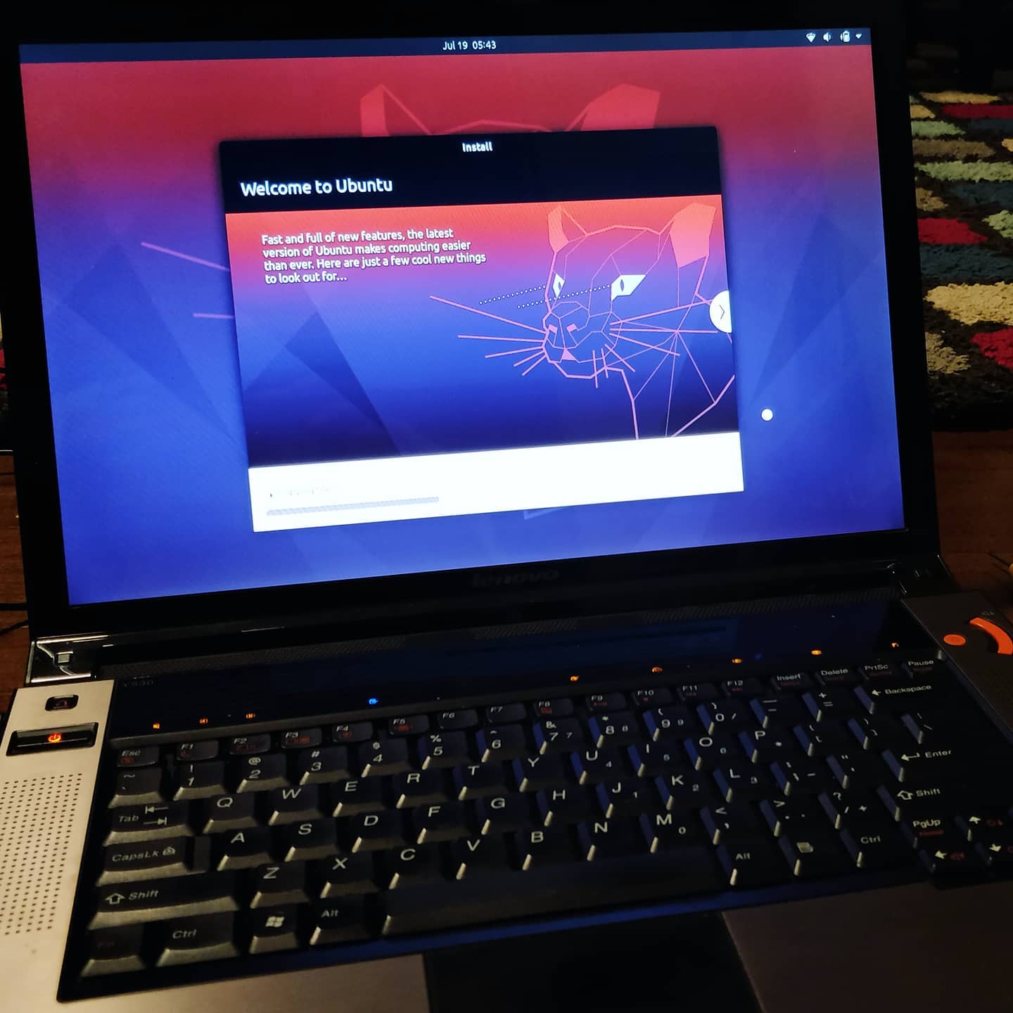 Setting up Eren's new laptop with Ubuntu. Opting to...