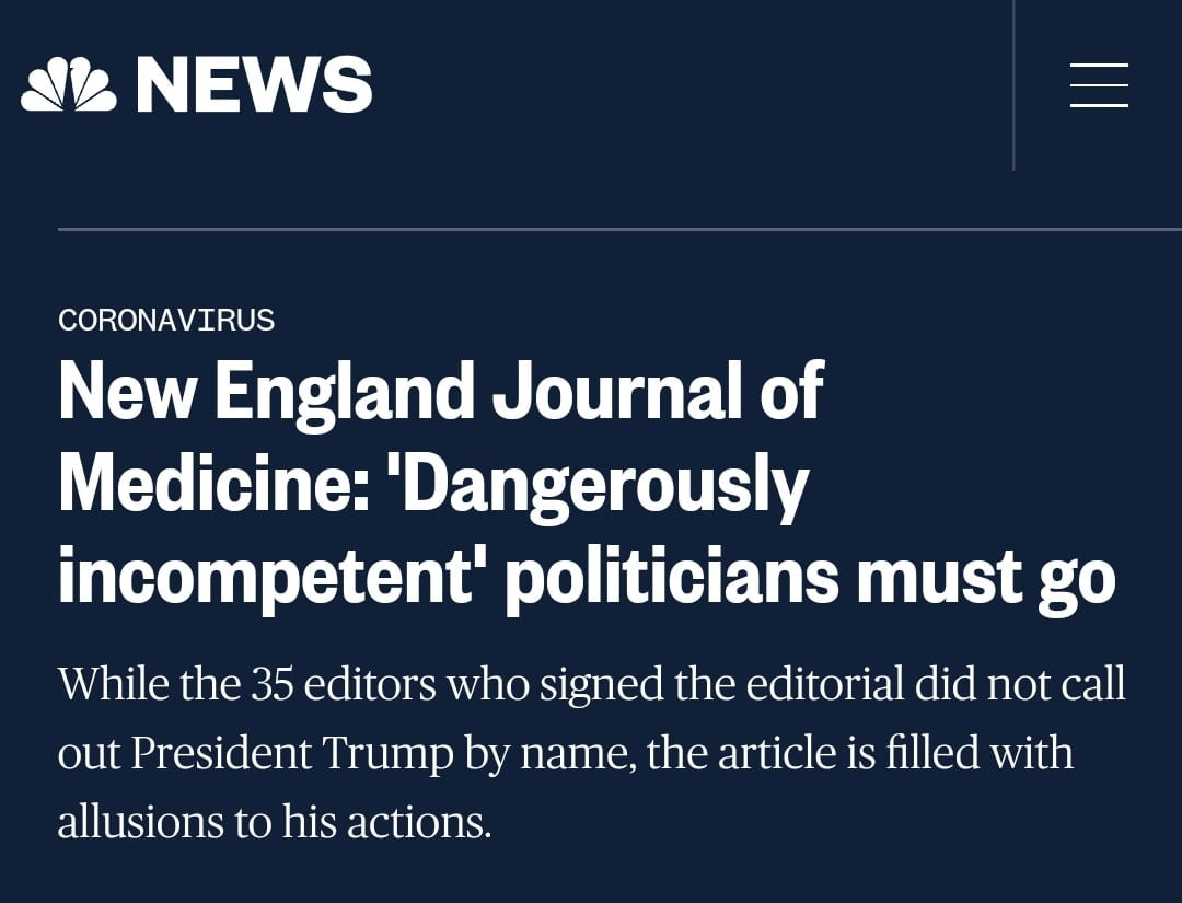 New England Journal of Medicine, and those like Fauci...