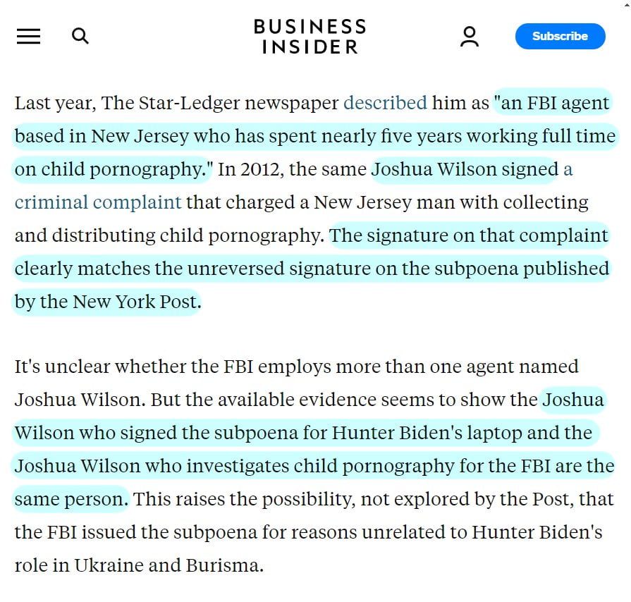 The FBI agent who signed the subpoena for the...