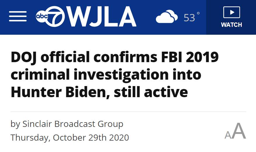 Hunter Biden and associates are under an active criminal...