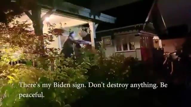 There's my Biden sign, don't destroy anything