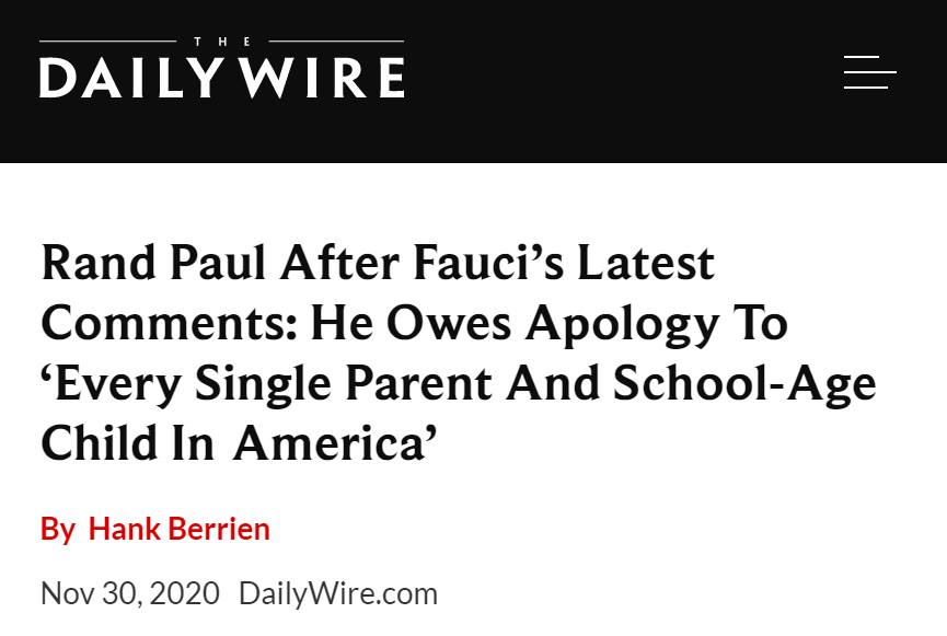 Fauci apologizing implies he has self-awareness