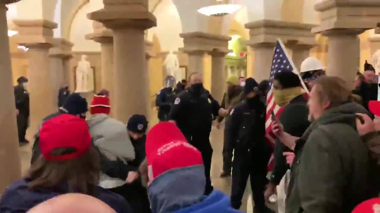 Some of the protesters have broken into the Capitol...