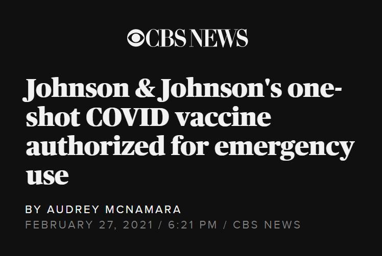 The Johnson & Johnson vaccine is the third one...