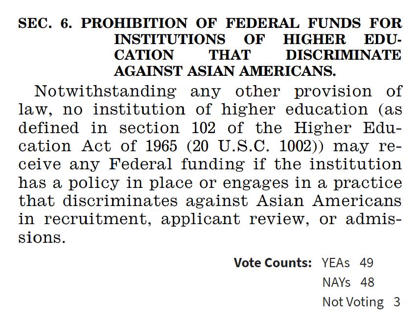 Democrats unanimously voted against prohibition of federal funds for...