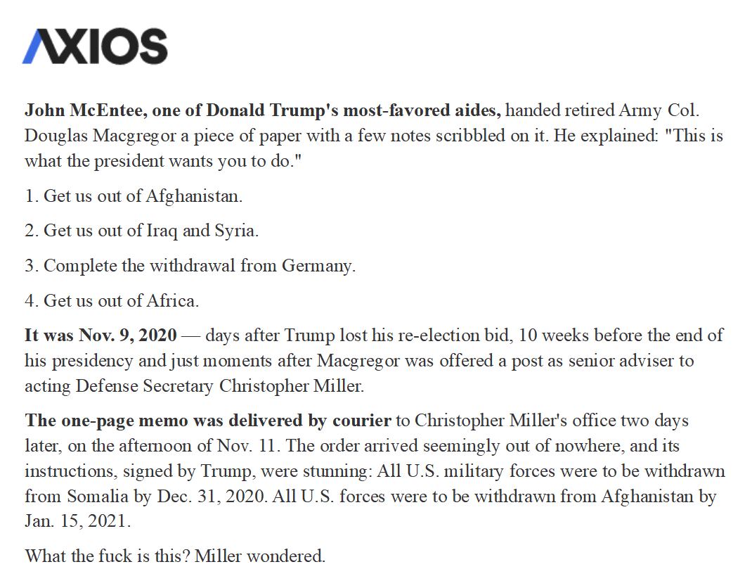 Days after the election, Trump issued a one page...