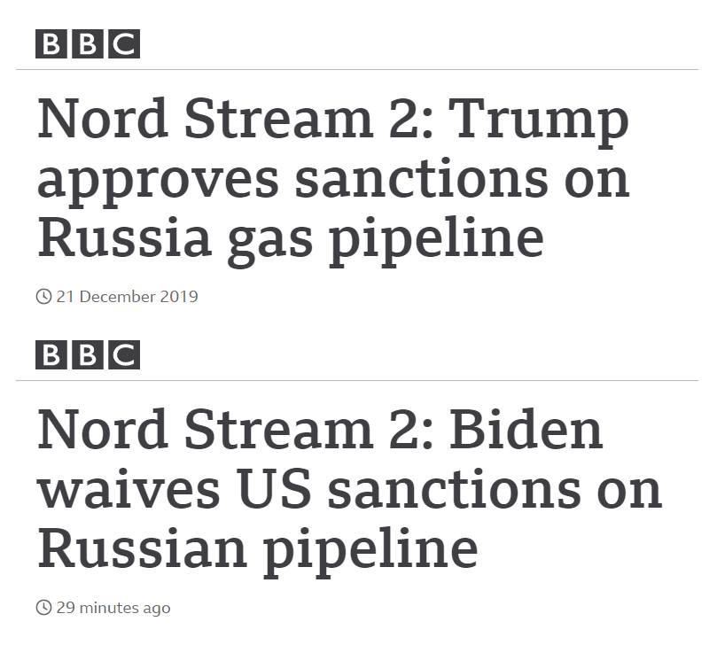 Biden waived Trump's sanctions on Russian pipeline