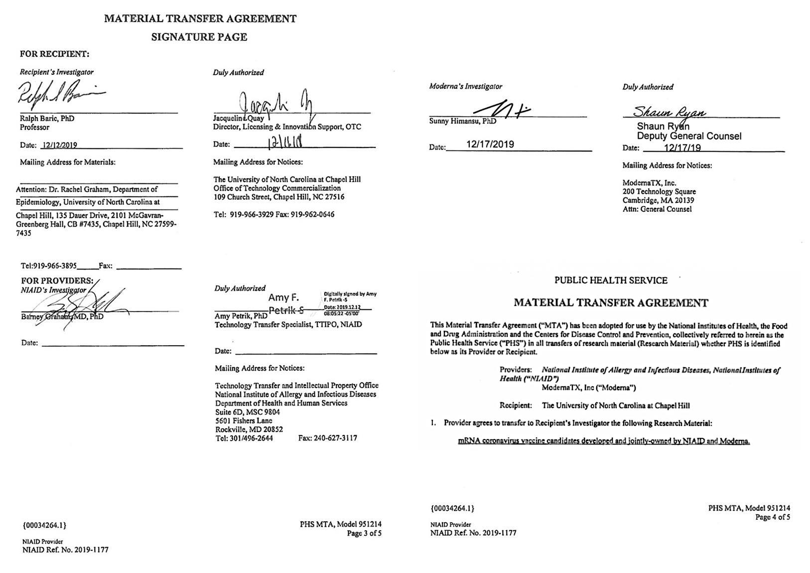 Fauci's NIH/NIAID and Moderna transferred an mRNA coronavirus vaccine...