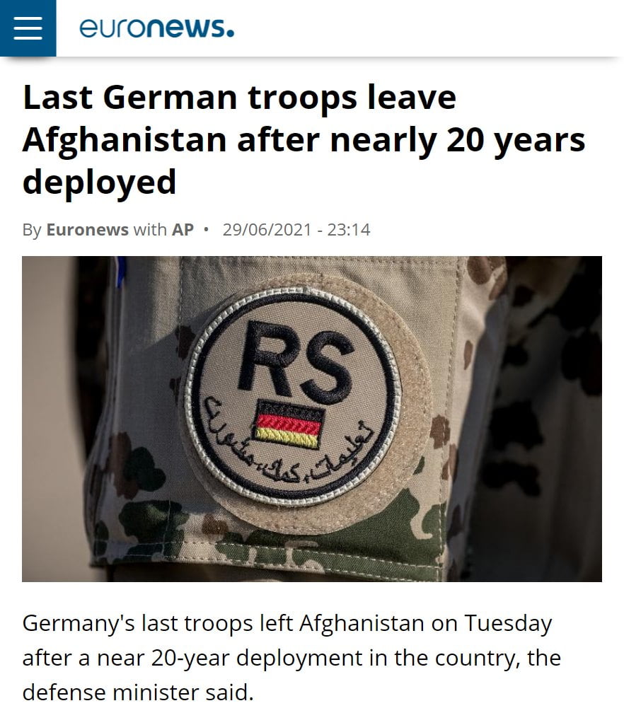 Germany withdrew it's last troops from Afghanistan
