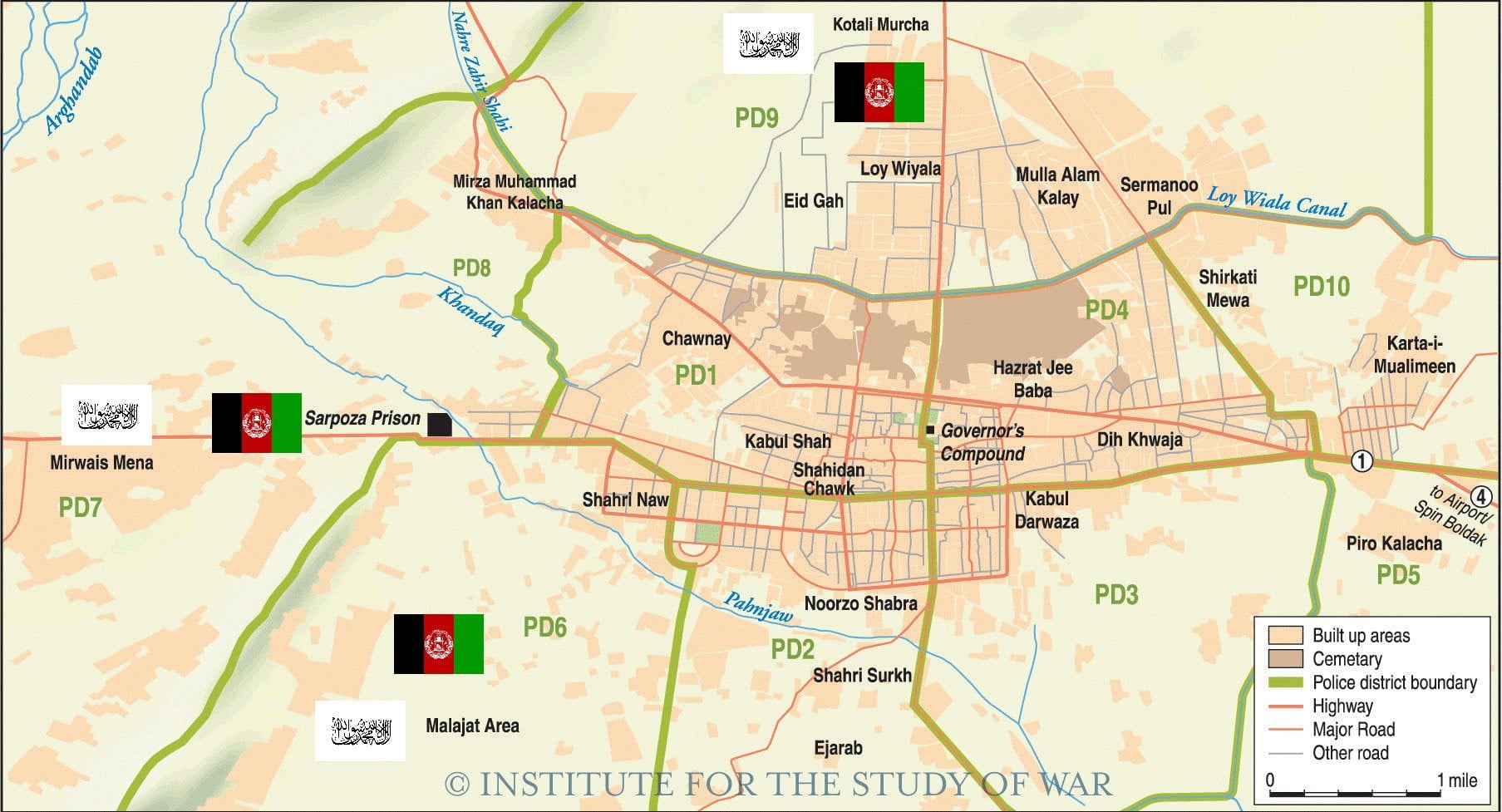 At least three police districts under siege in Kandahar...