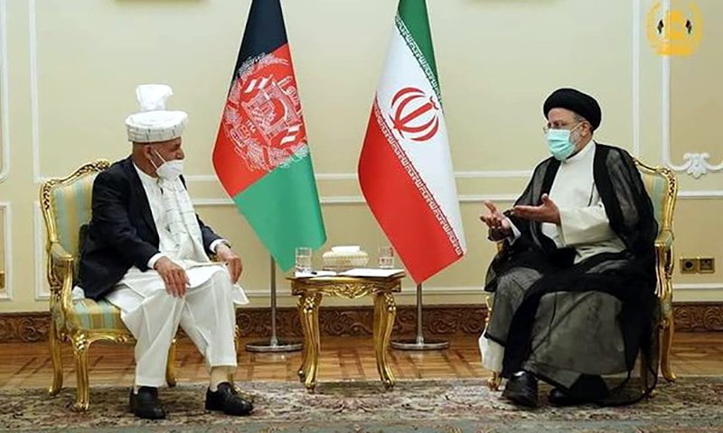 Ghani met with the Iranian president-elect with his nose...