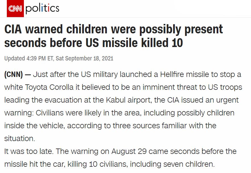 CIA warned the Pentagon that there were children present...