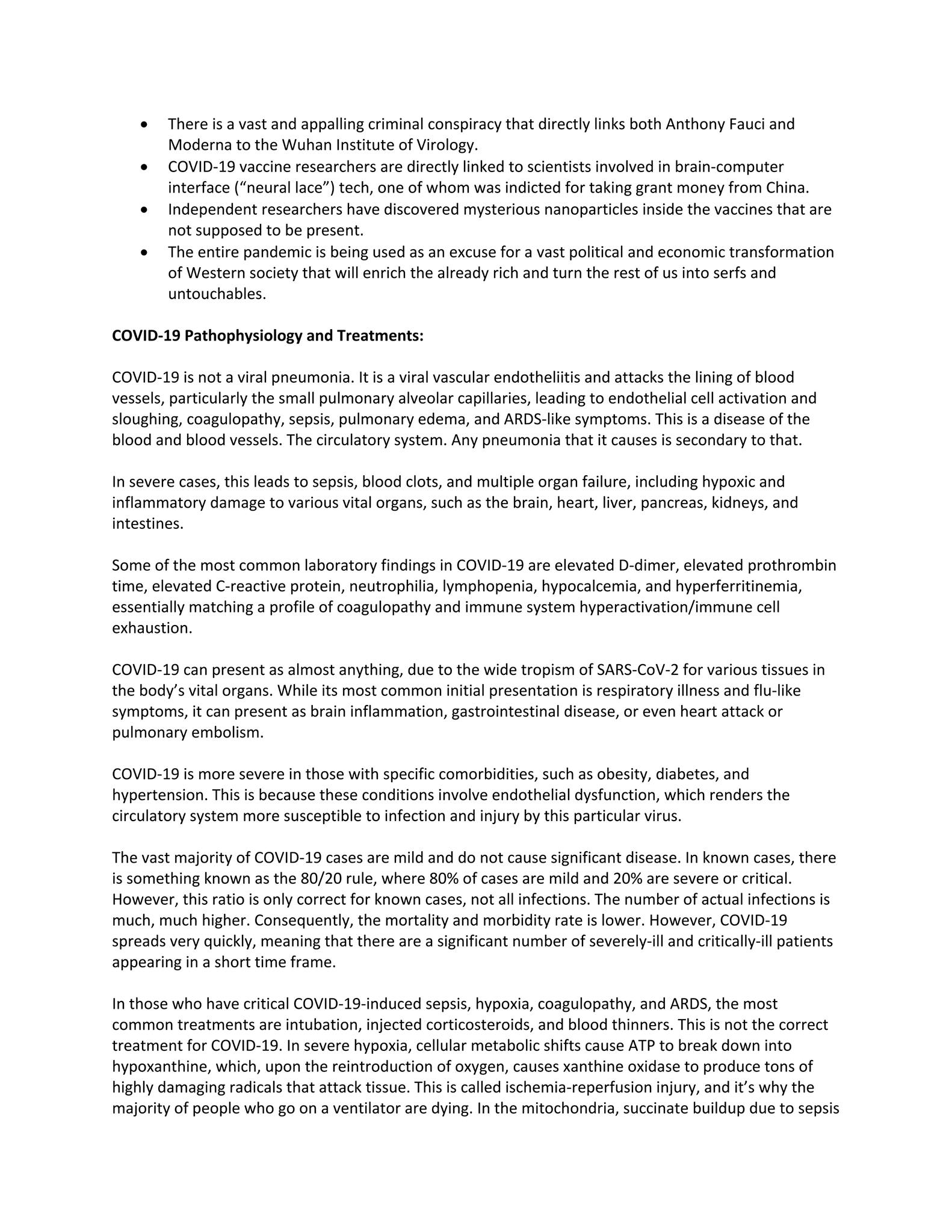 COVID-19: The Spartacus Letter