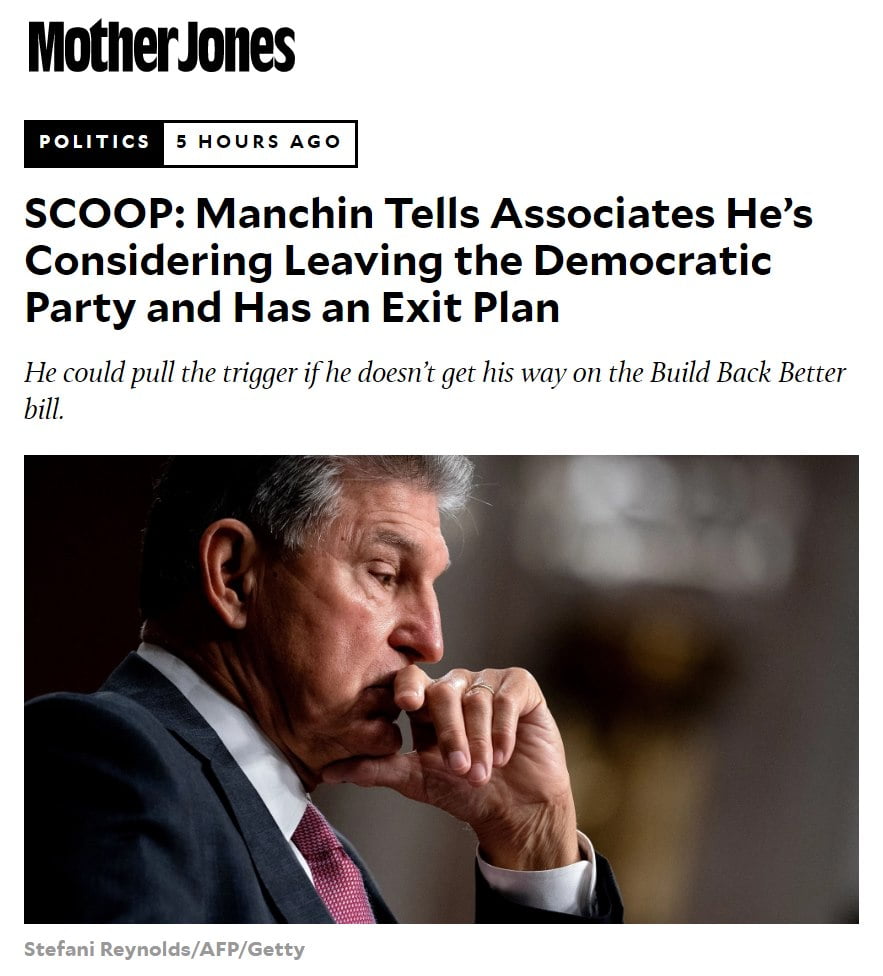 Manchin represents West Virginia as a Democrat, a state...
