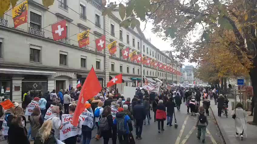 COVID measures protests in Geneva, Switzerland