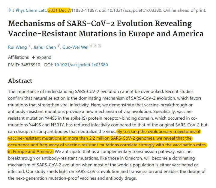 Journal of Physical Chemistry, vaccine-resistant mutations correlate strongly with...