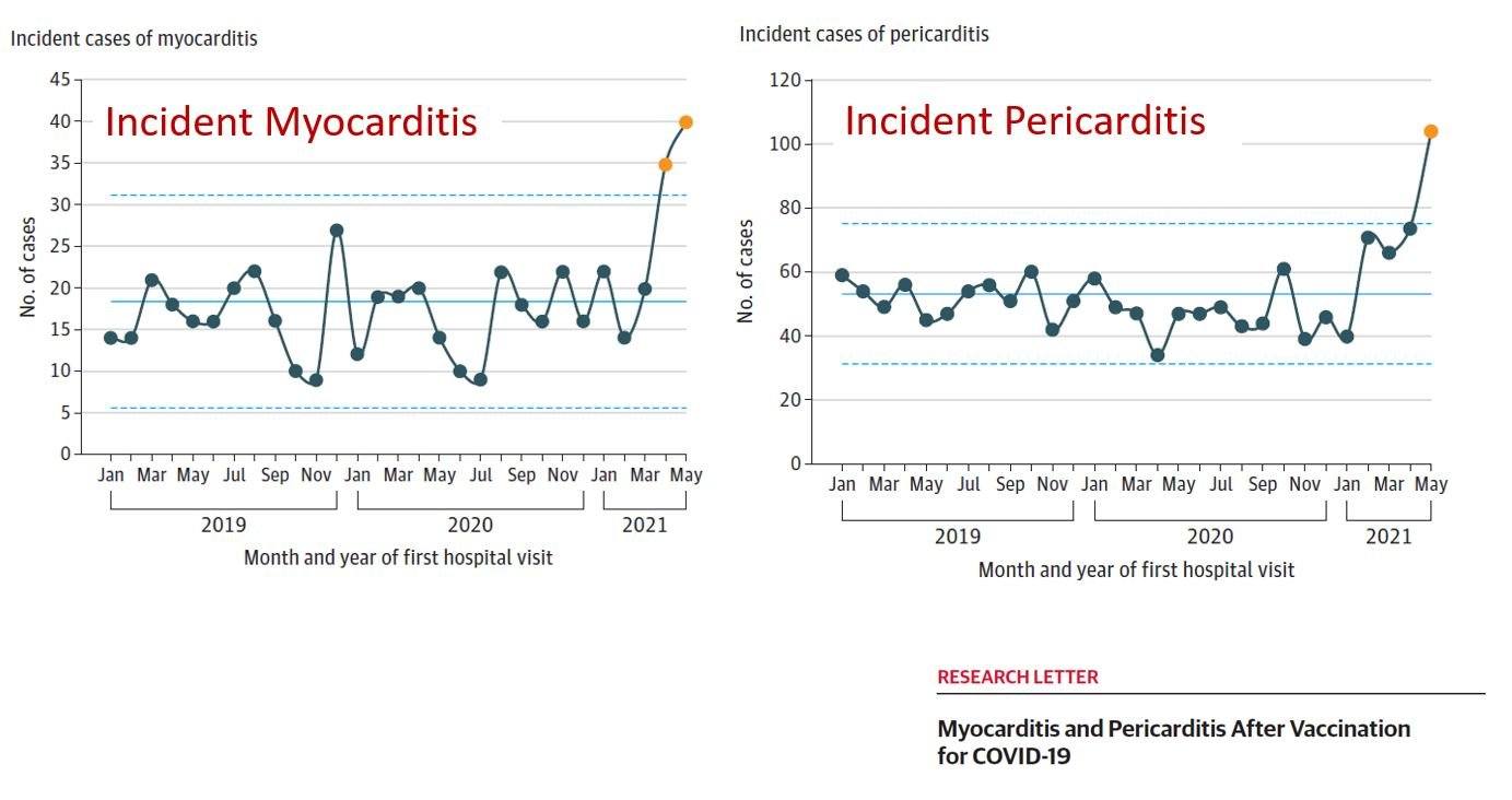 Incident cases of myocarditis and pericarditis in 40 hospitals...