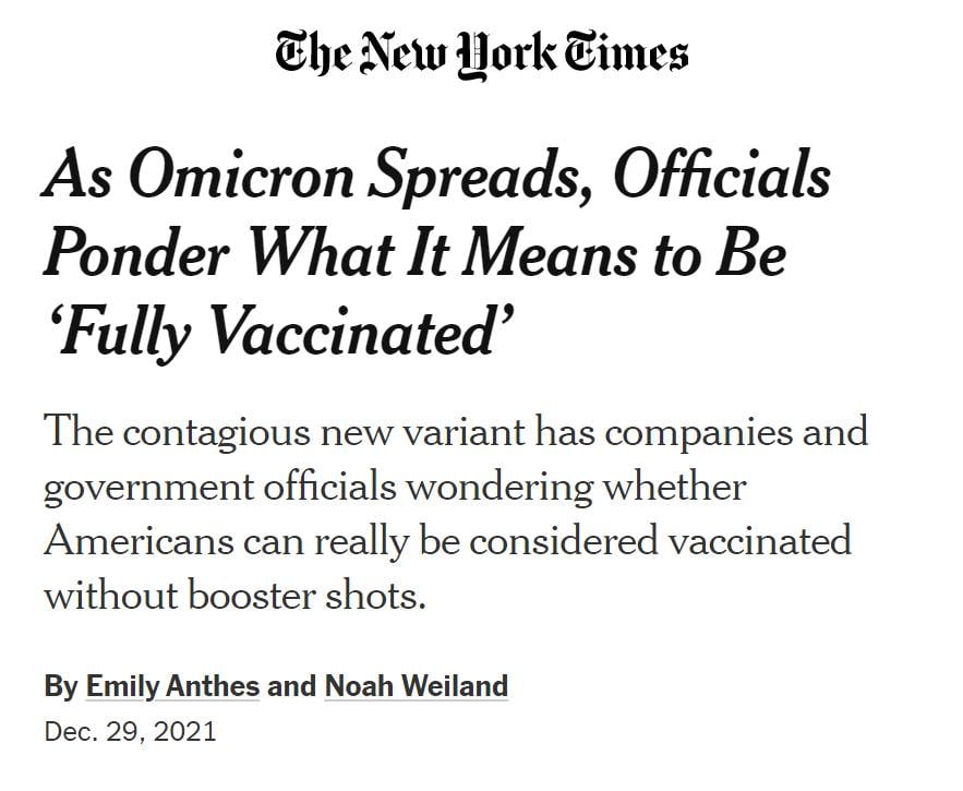Stop pondering and update the definition. The twice-vaccinated are...