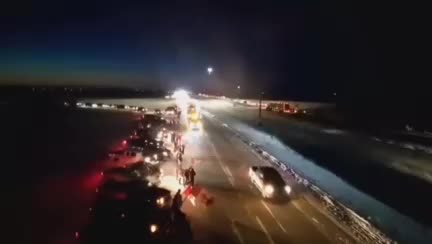 Canadian truck convoy approaching Ottawa