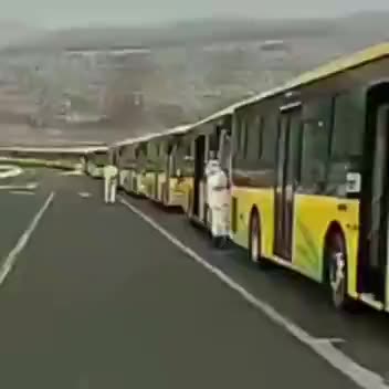 Another Chinese bus convoy for transporting COVID positive people...