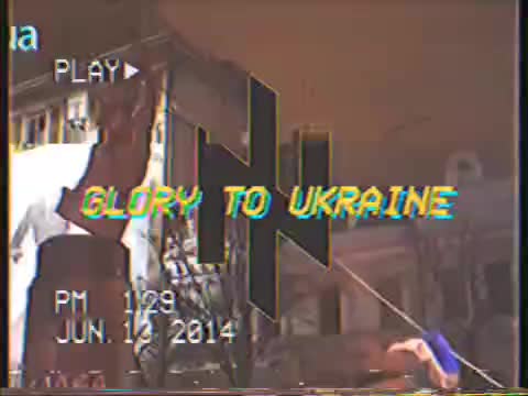 Ukrainian Azov forces, synthwave montage