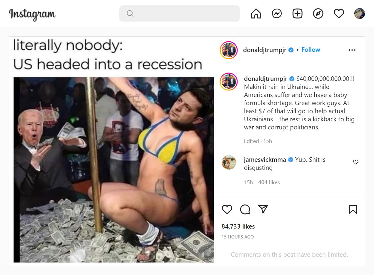 Trump Jr. statement on Biden's  billion handout to...