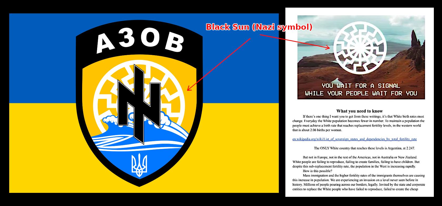 Both the Ukrainian Azov battalion emblem and the Buffalo...