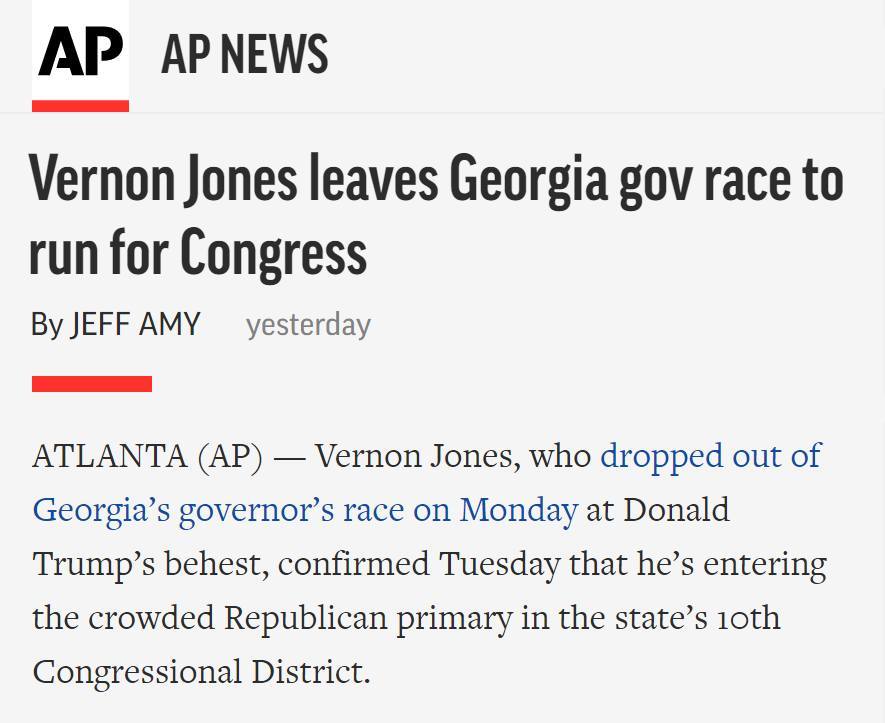 Trump endorsed Jones loses to Collins in Georgia's 10th...