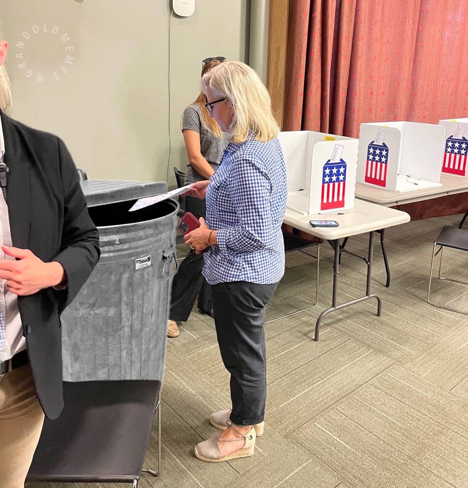 Liz Cheney voting for herself in the Wyoming primary