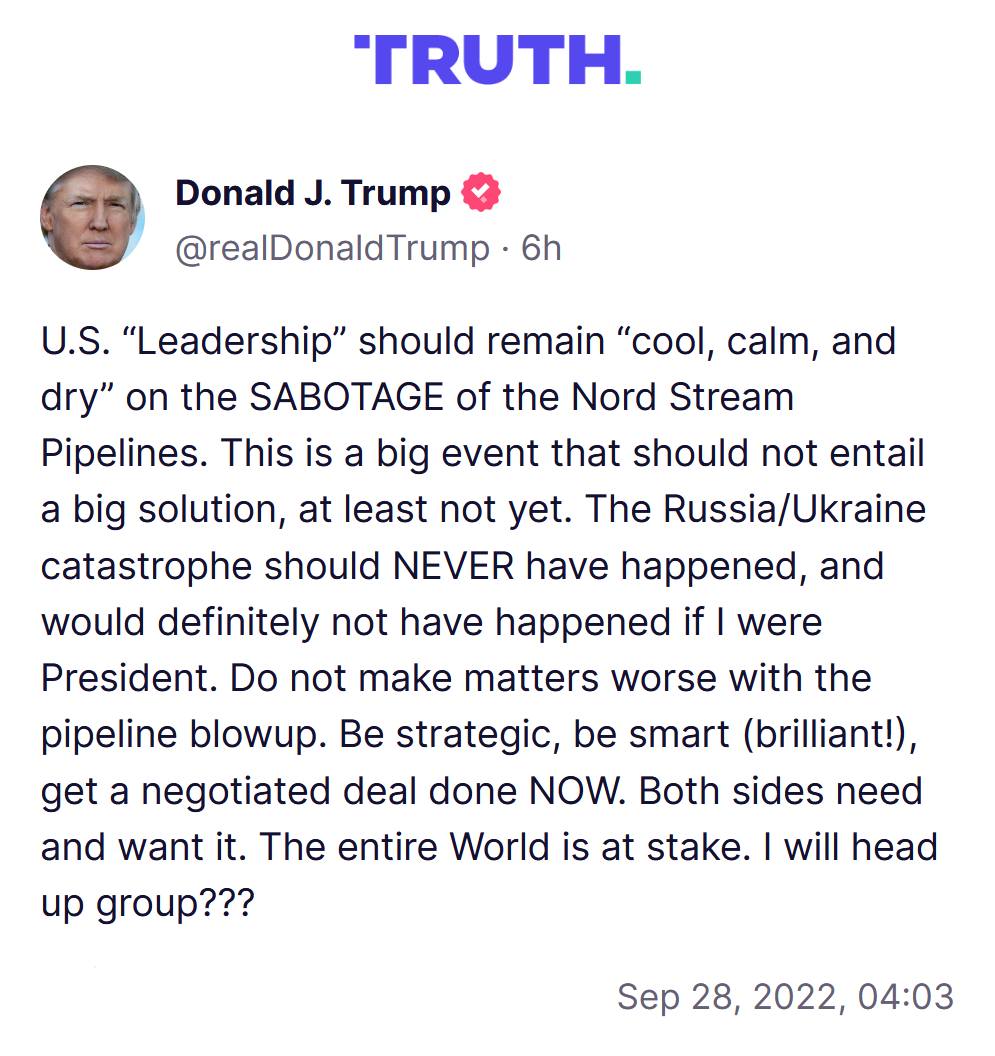 Trump statement offering to negotiate peace between Russia and...