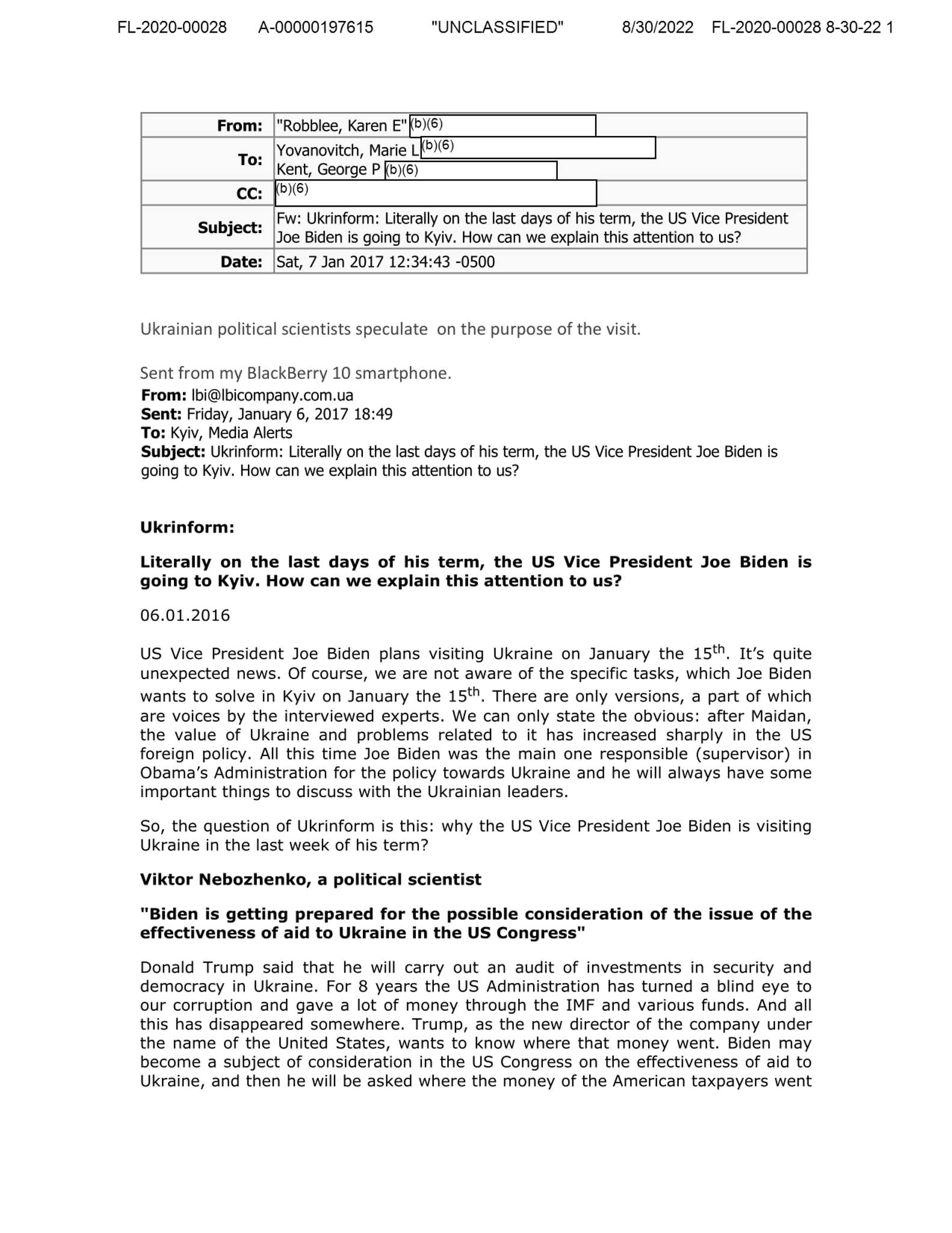 Biden, who had business interests in Ukraine vis-à-vis his...