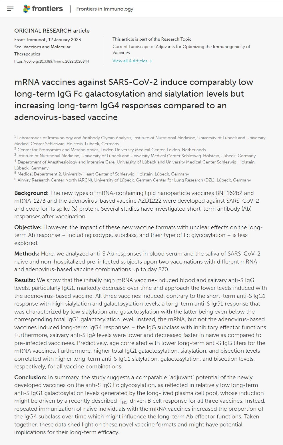 We show that the initially high mRNA vaccine-induced blood...