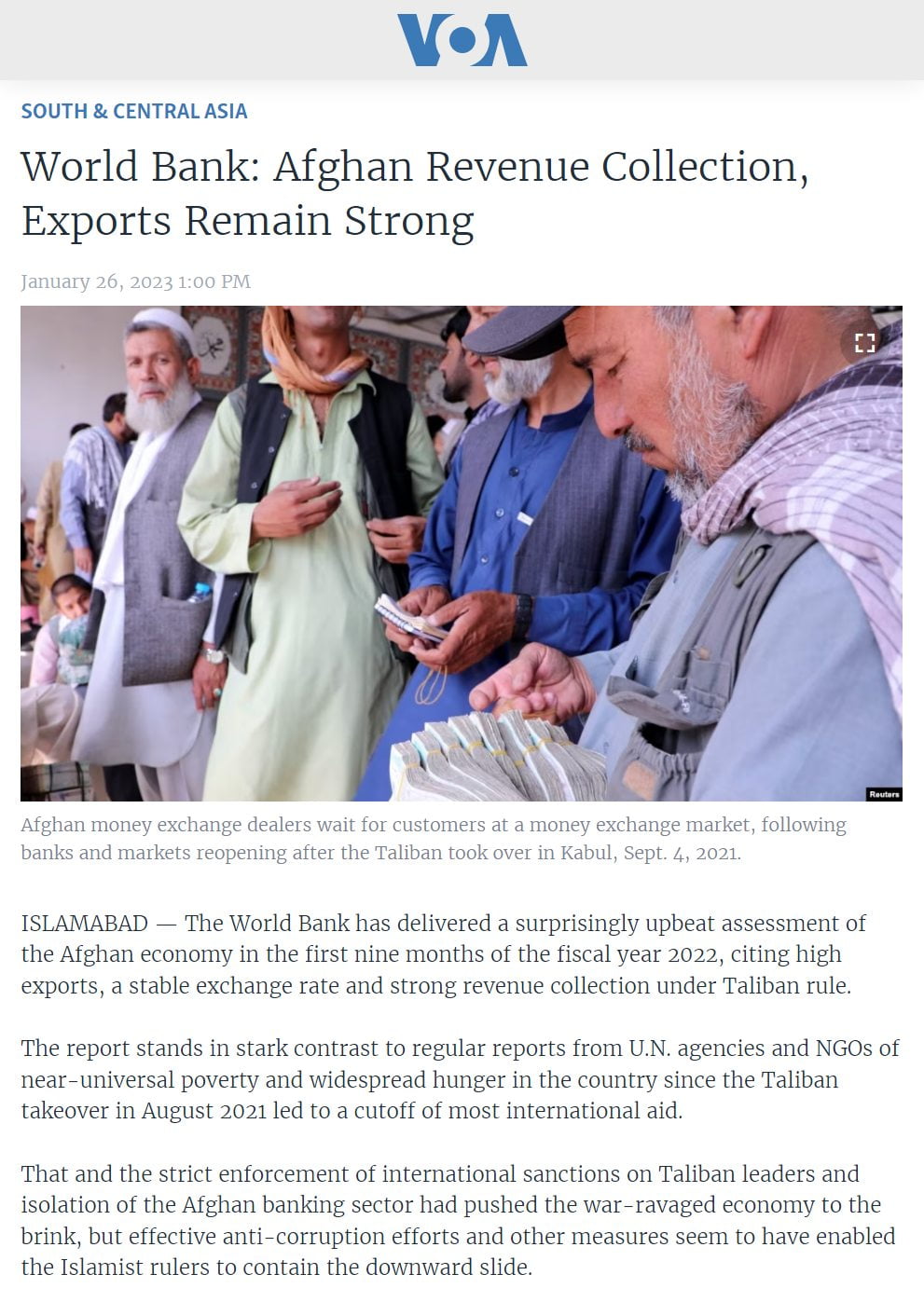 Afghan revenue collection, exports remain strong, but they need...