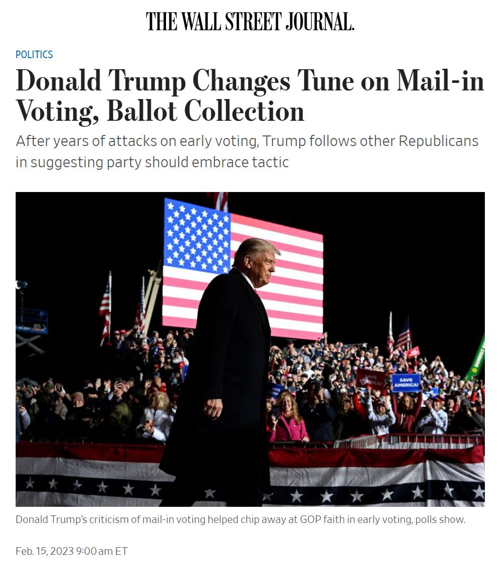 Trump embraces ballot harvesting