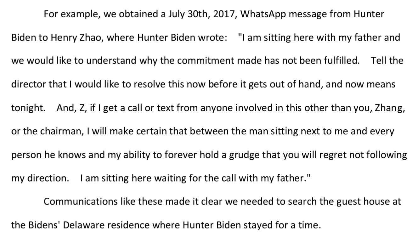 I am sitting here with my father [Joe Biden]...