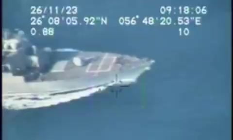 Iranian Ababil-5 armed drone surveilling and escorting USS Dwight...