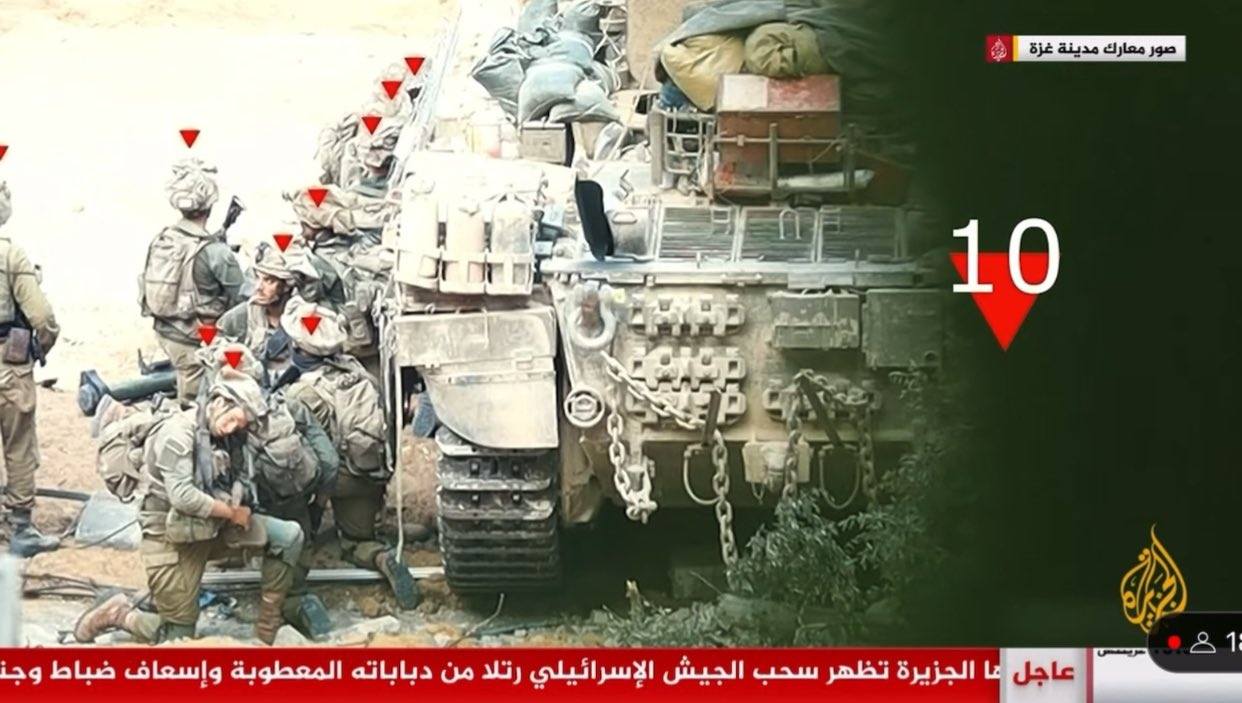 Hamas Yassin-105 rocket strike on 10 Israeli soldiers hiding...